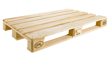 Beispiel einer Holzpalette: die EPAL Tauschpaletten Typ1 auch besser bekannt als Europalette